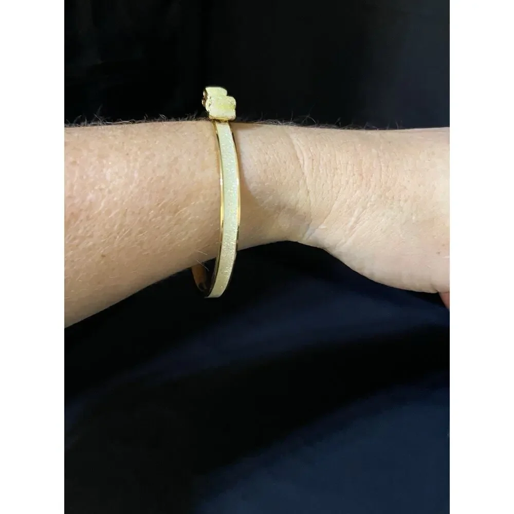 Kate Spade New York Moon River Opal Glitter Bangle Bow Gold-tone